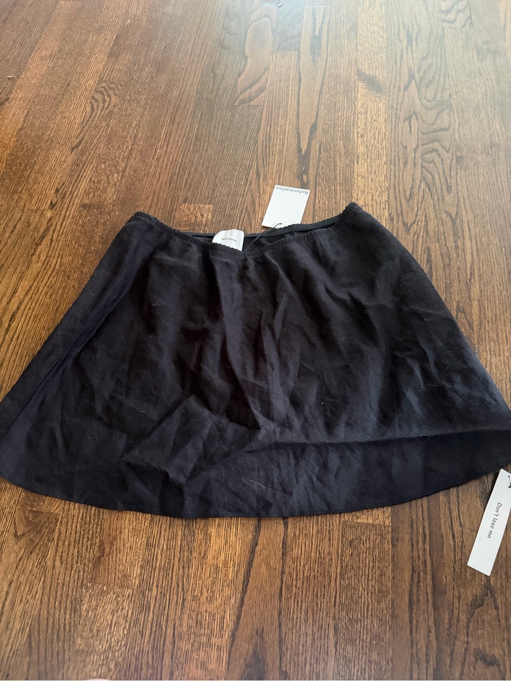 NWT Reformation Brandy Linen Skirt XL Black - Picture 4 of 4
